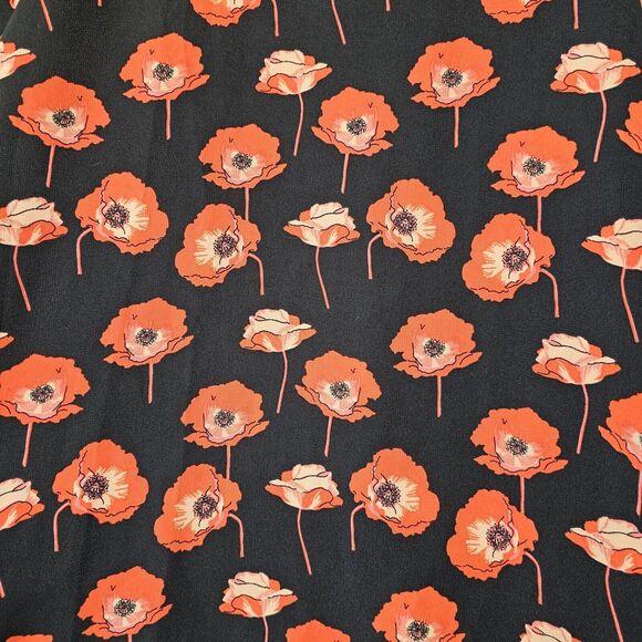 CABI Flanders Top Red Poppy Print Floral Blouse Short Sleeve Back Faux Wrap XS - Picture 2 of 9